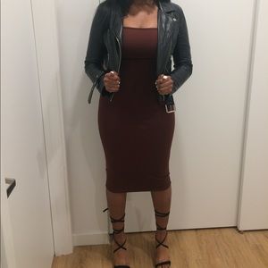 Rust colored midi dress